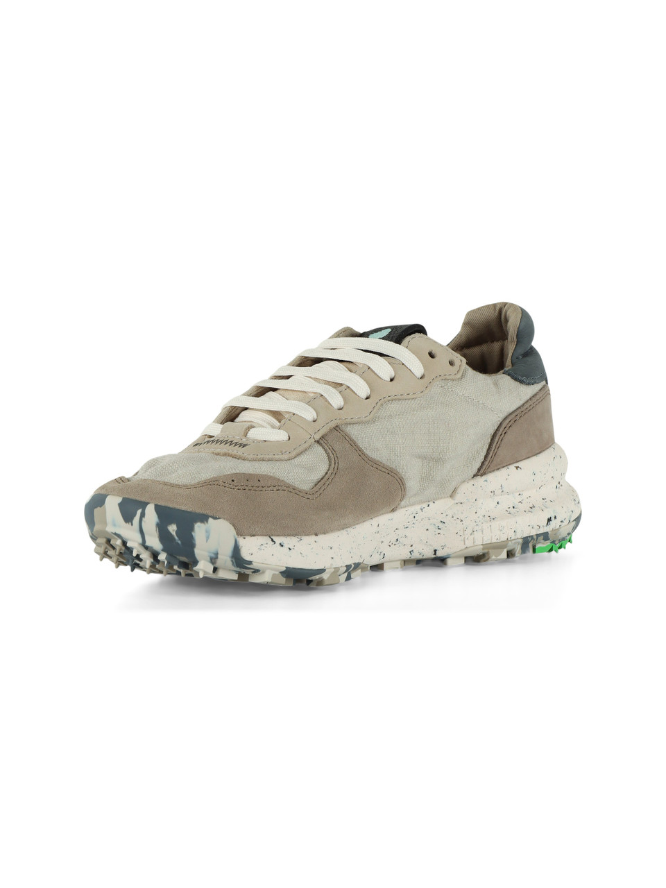 HELLGRAU | Sneakers aus Leder und Stoff CHACRONA LINEN