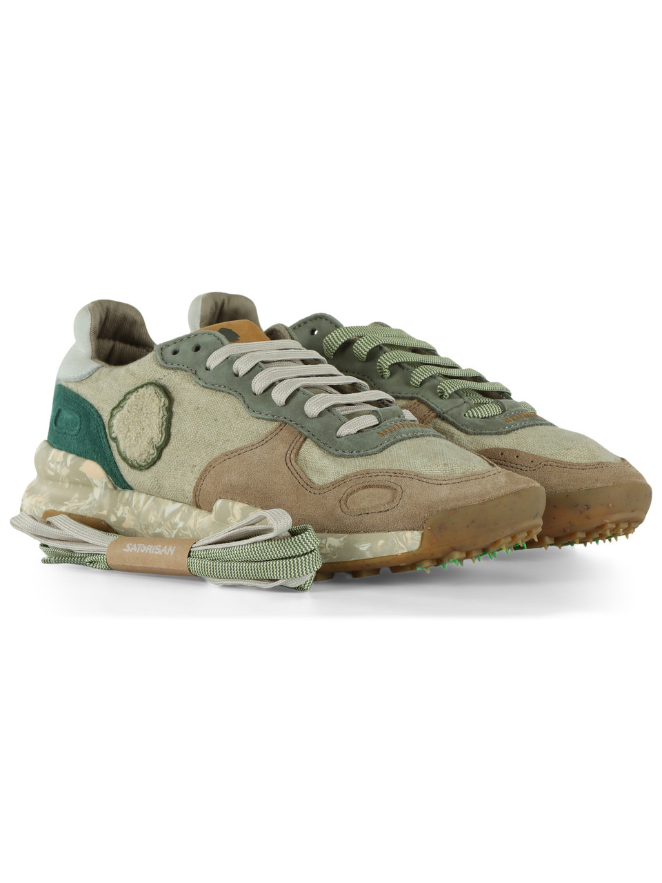 SALBEI | Sneakers aus Leder und Stoff CHACRONA LINEN