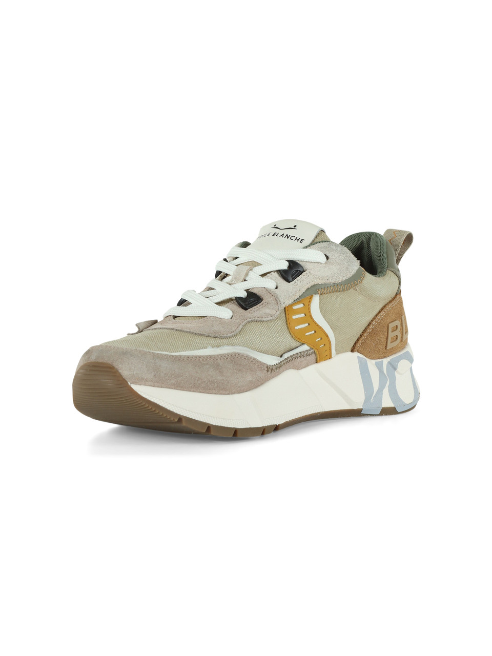 BEIGE | Sneakers CLUB01 in suede e canvas lavato