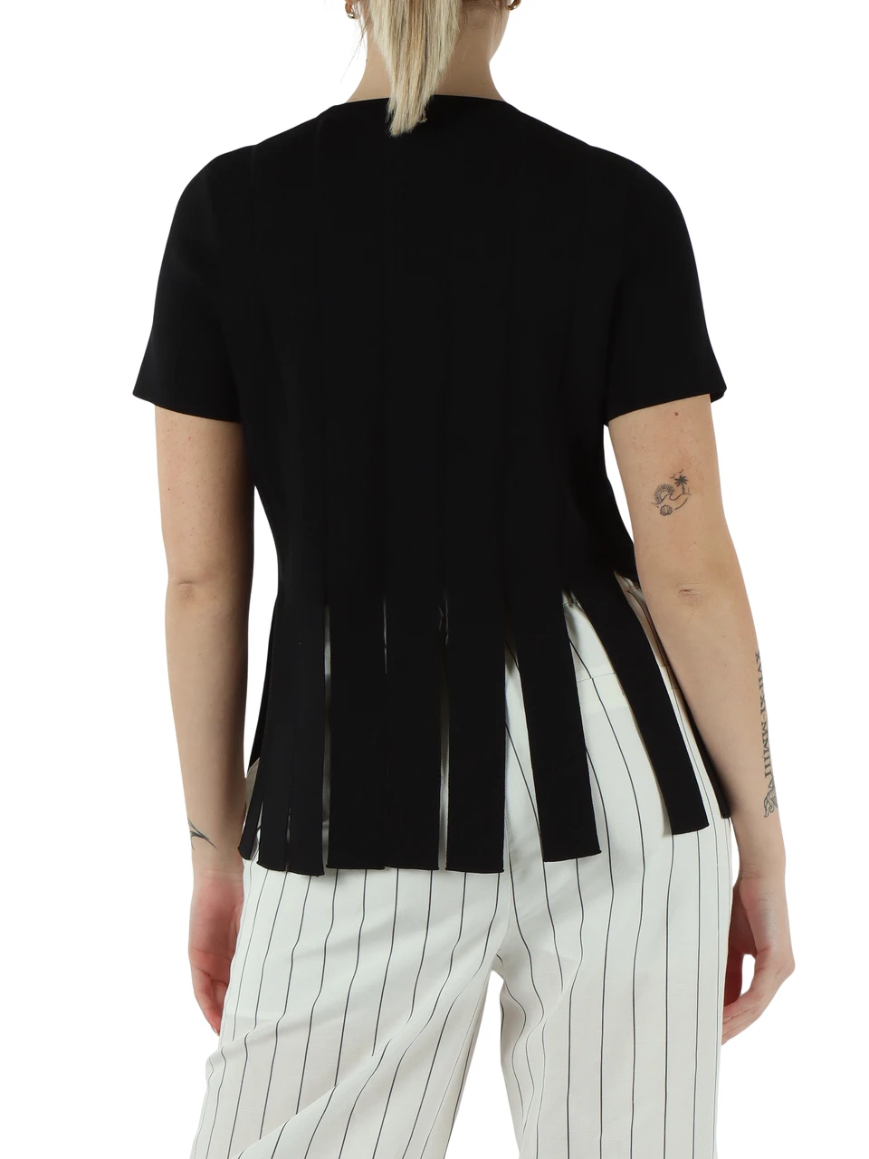 NERO | BETTER: Maglia in misto viscosa con frange