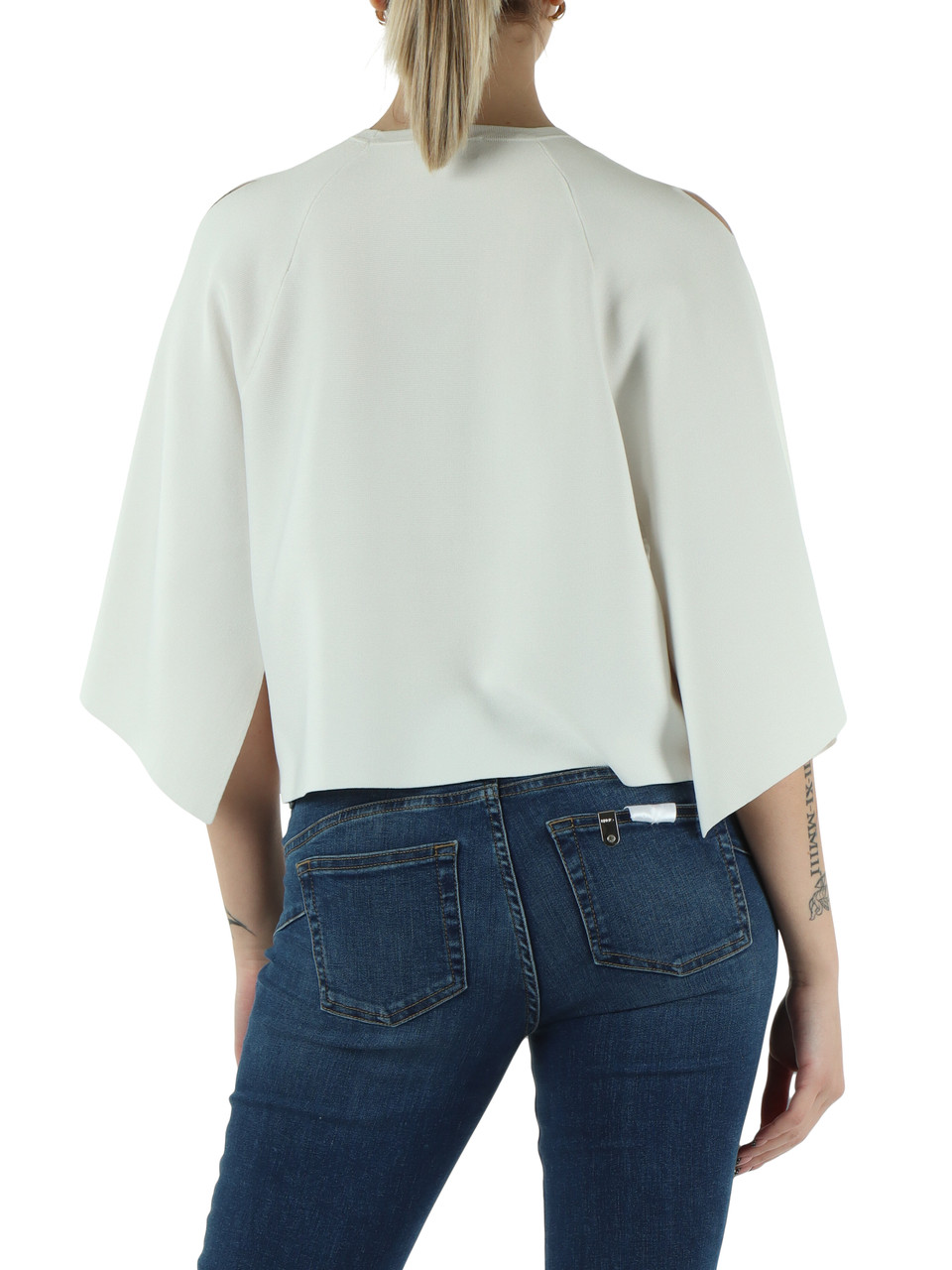 BIANCO | BETTER: Maglia in misto viscosa con dettagli cut-out