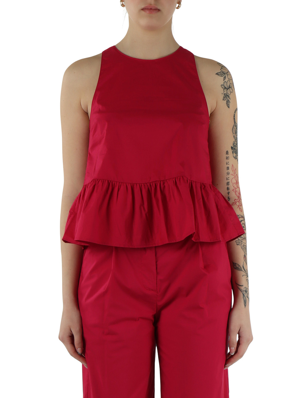 Alpenveilchen | Popeline-Top aus Baumwolle mit rückseitiger Schleife