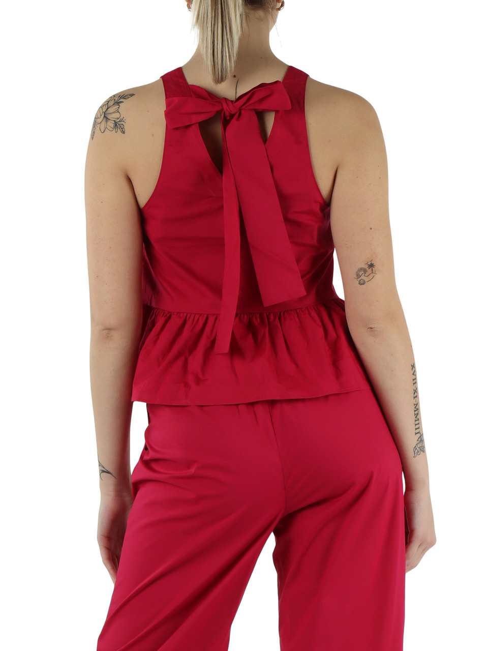 Alpenveilchen | Popeline-Top aus Baumwolle mit rückseitiger Schleife