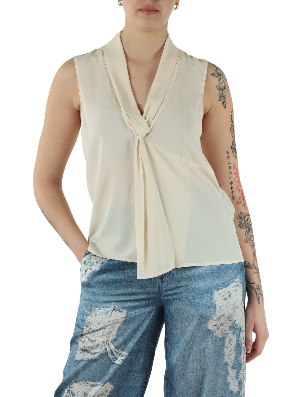 PANNA | Top in georgette di viscosa