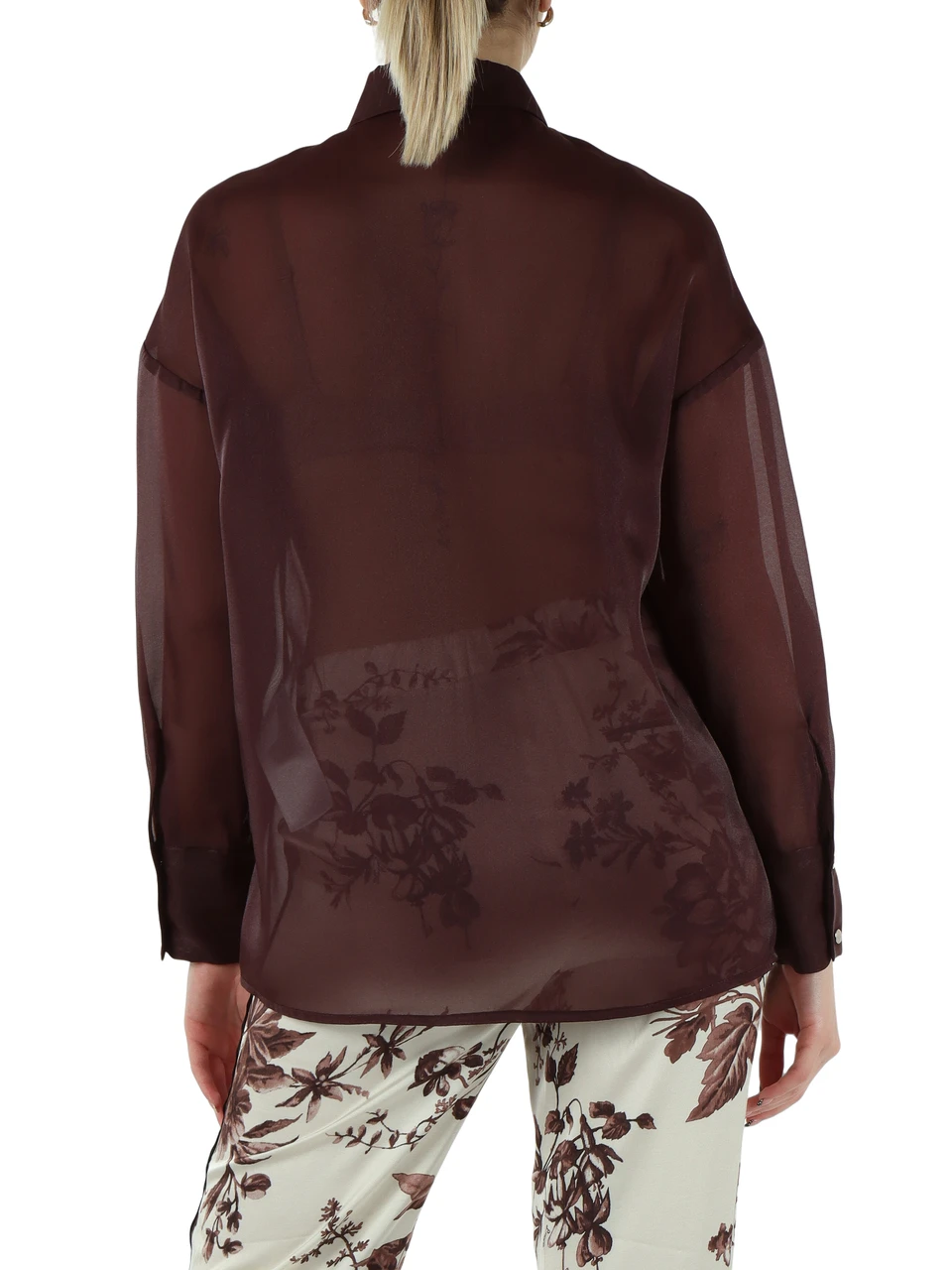 MERLOT | Camicia in organza semitrasparente
