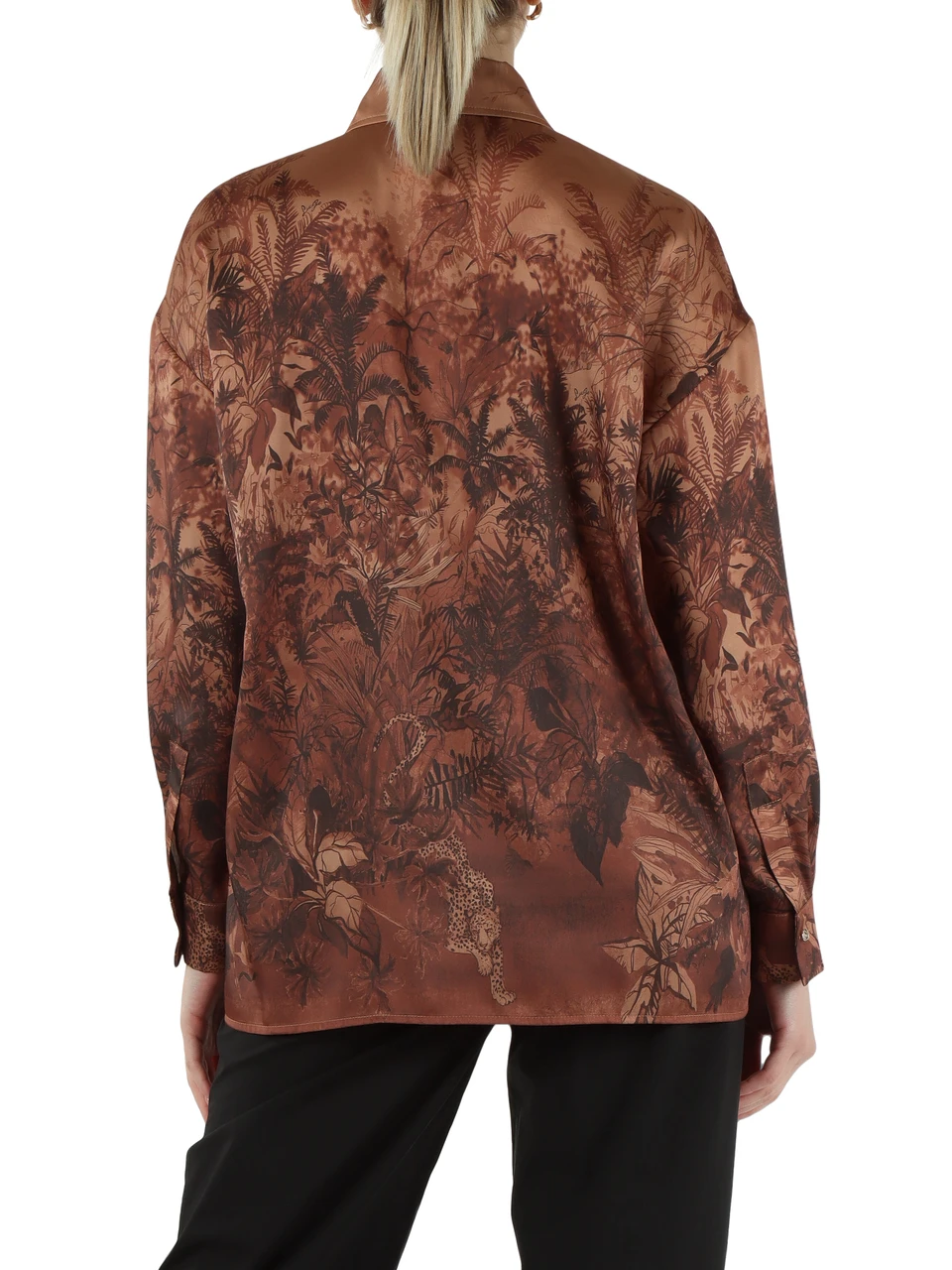 MARRONE CHIARO | BETTER: Camicia in raso fluido con stampa all over