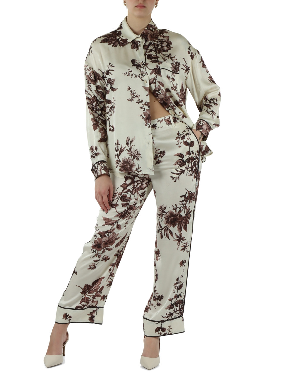 PANNA | BETTER: Camicia stampata in satin di viscosa