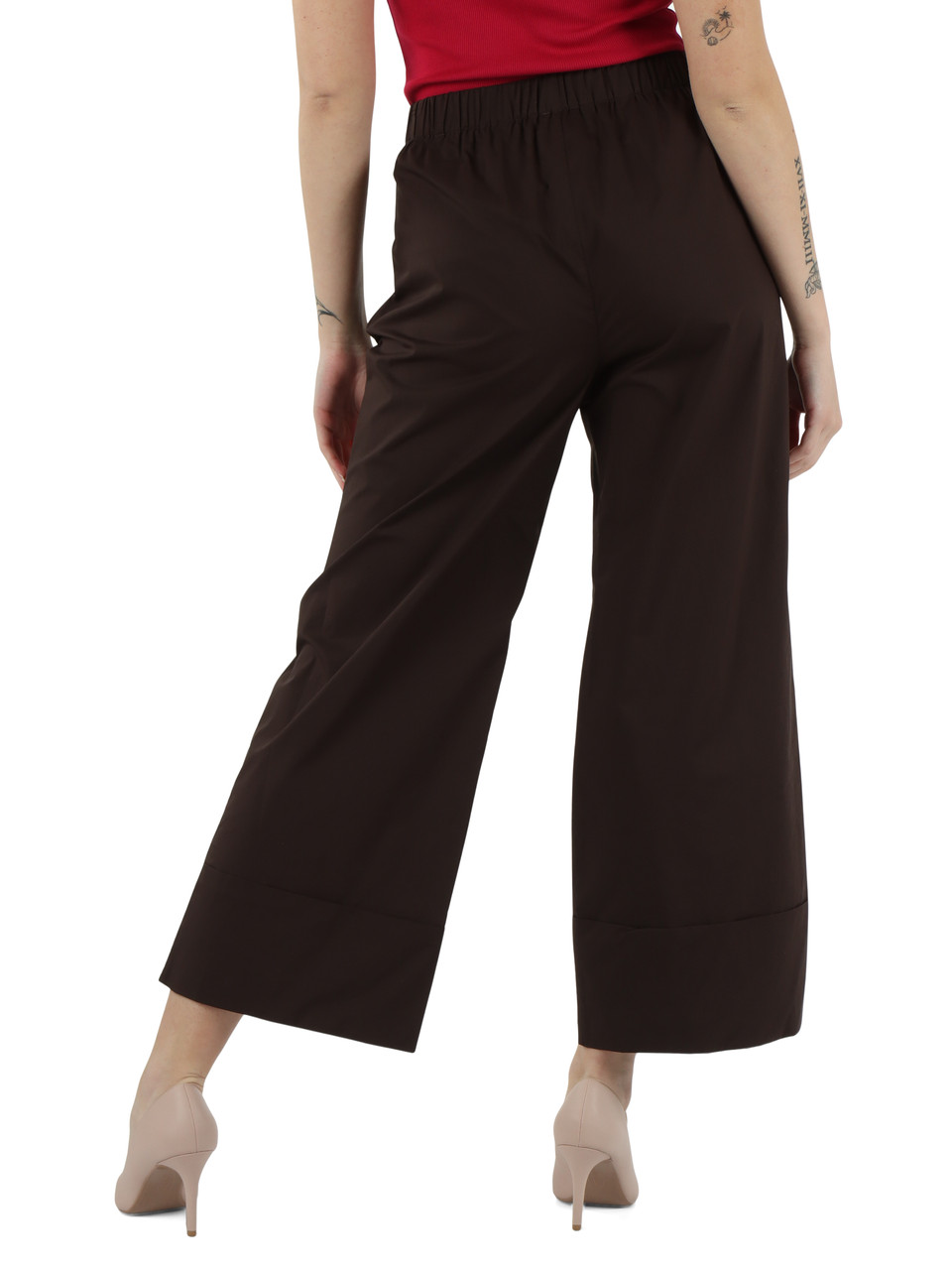 BRAUN | Hose mit Falten aus Baumwollpopeline