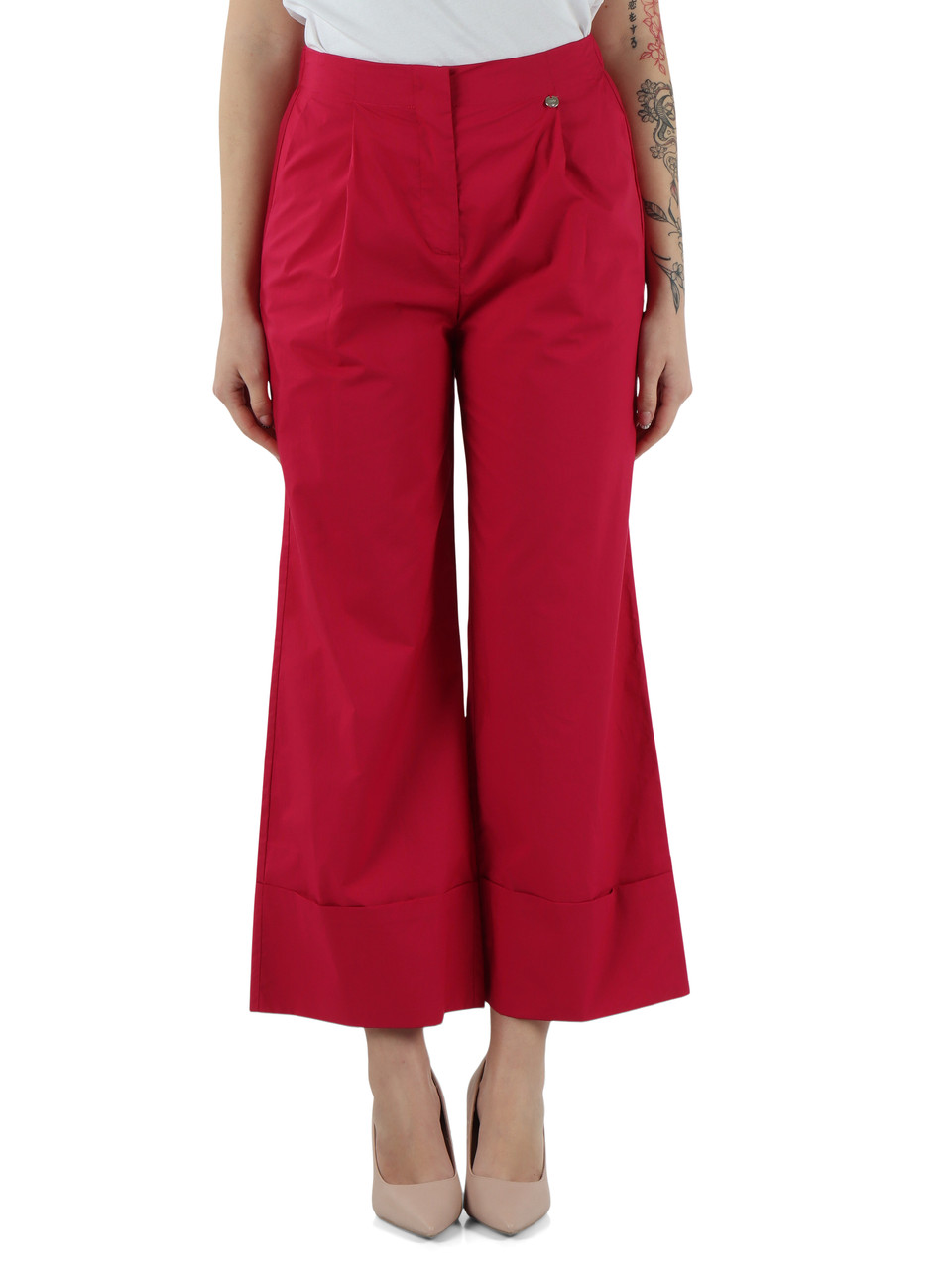 Alpenveilchen | Hose mit Falten aus Baumwollpopeline