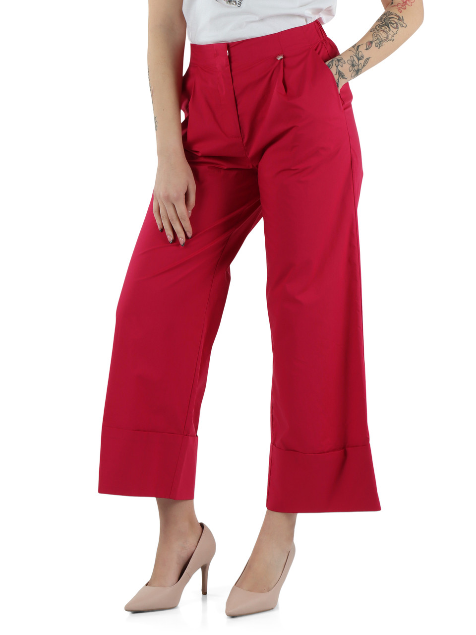 Alpenveilchen | Hose mit Falten aus Baumwollpopeline