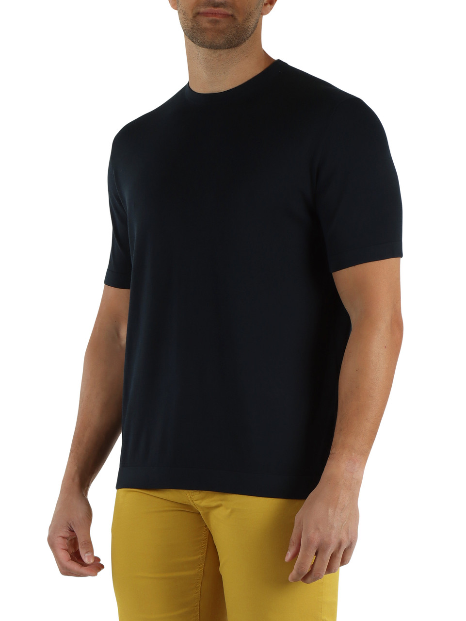 BLU SCURO | Maglia manica corta in cotone ultrafine