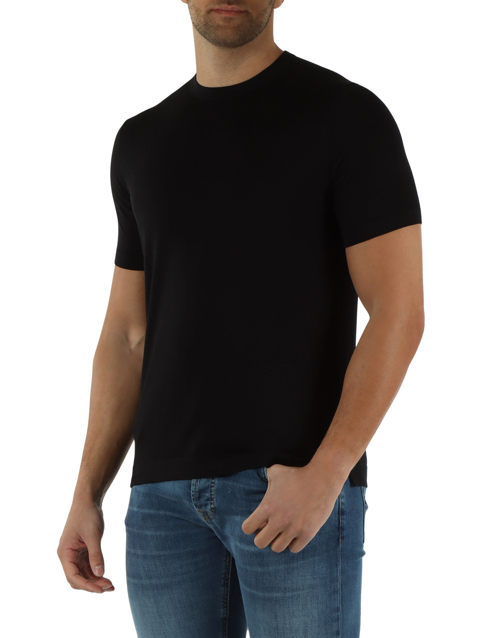 NERO | Maglia manica corta in cotone ultrafine