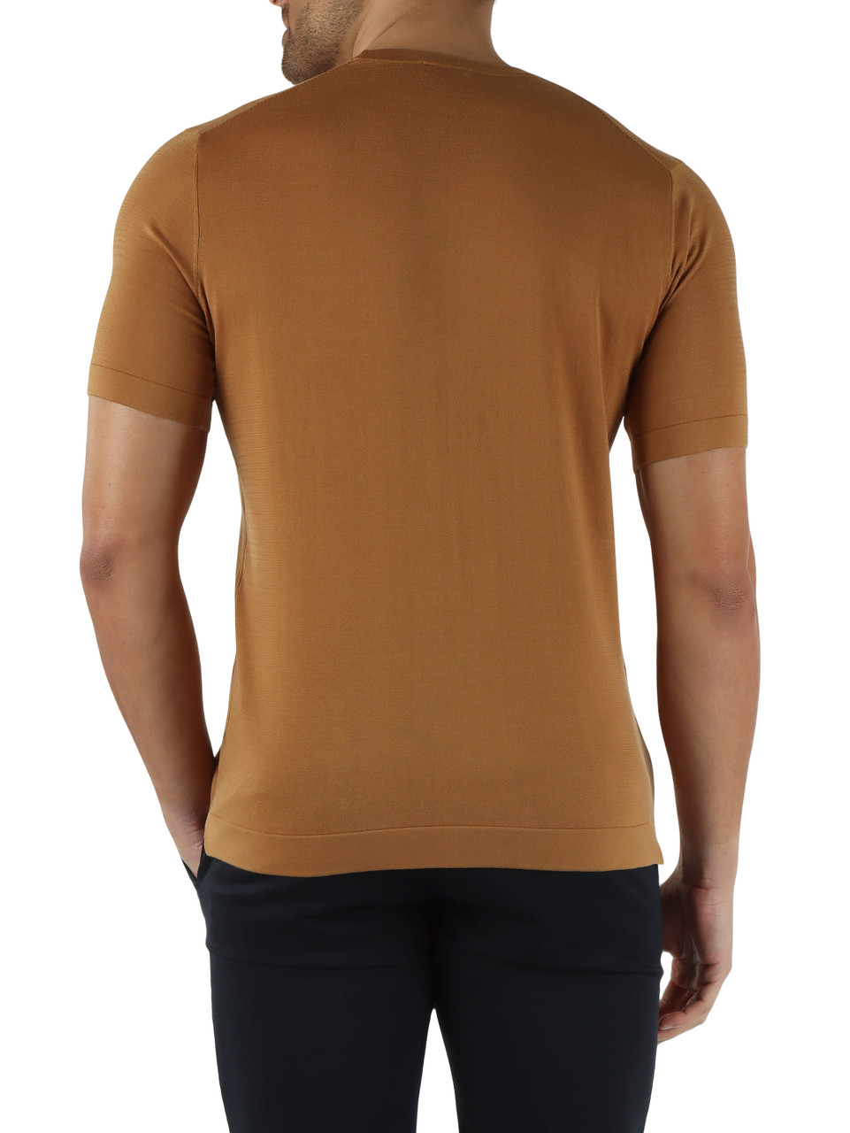 MARRONE CHIARO | Maglia manica corta in cotone ultrafine