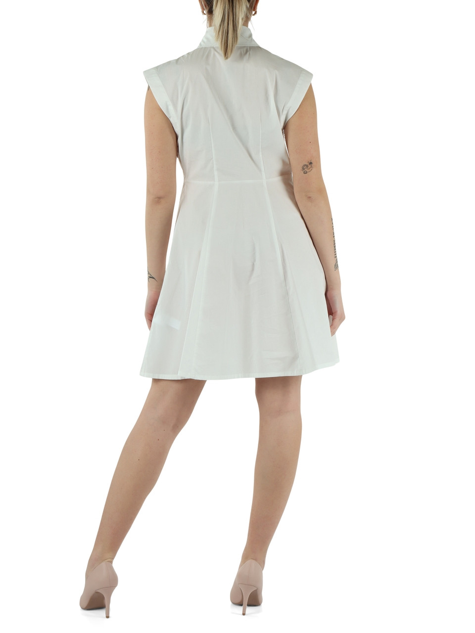 BIANCO | Abito corto in popeline di cotone