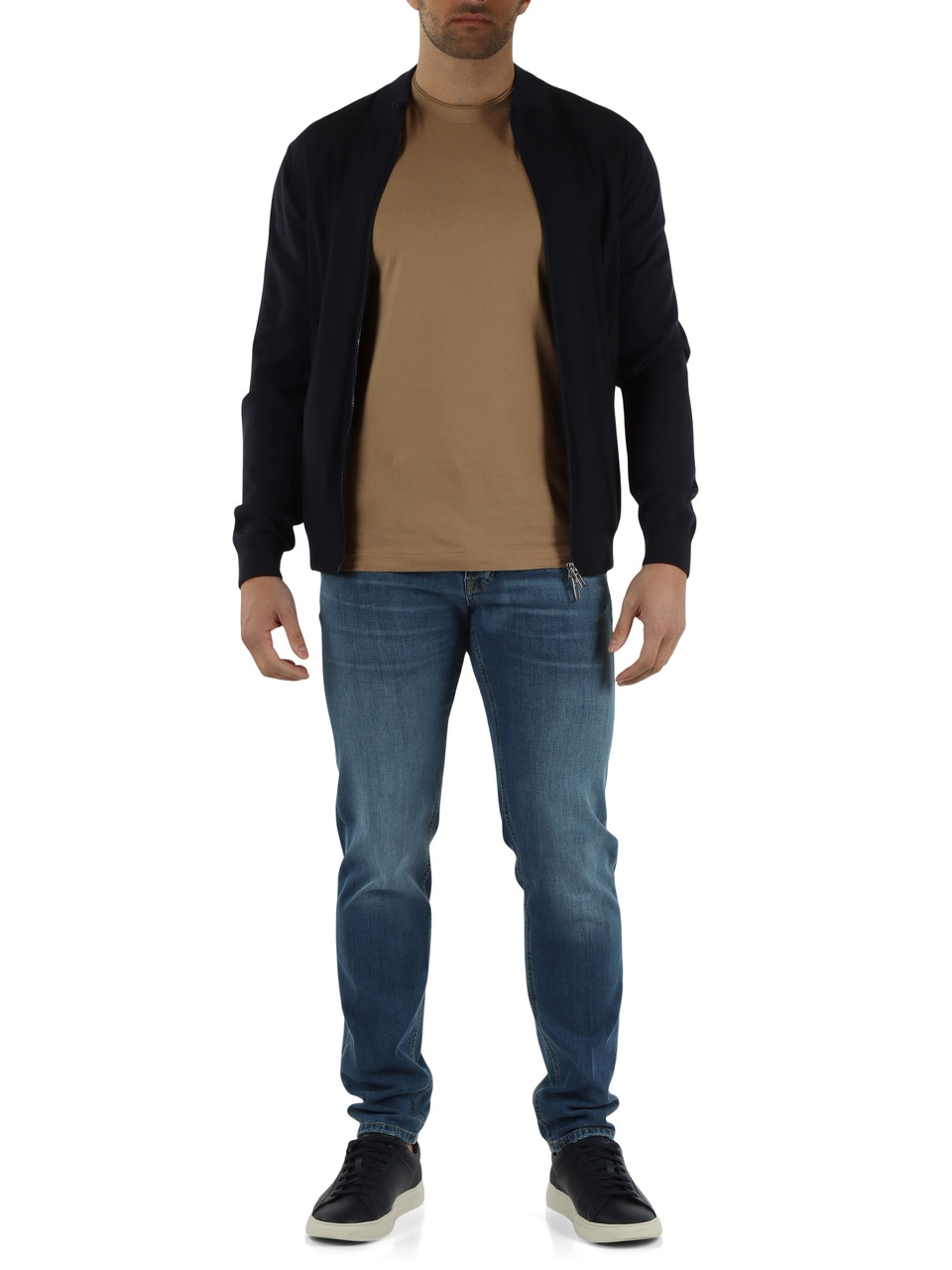 Dunkelblau | Cardigan-Jacke mit Reißverschluss Second Skin