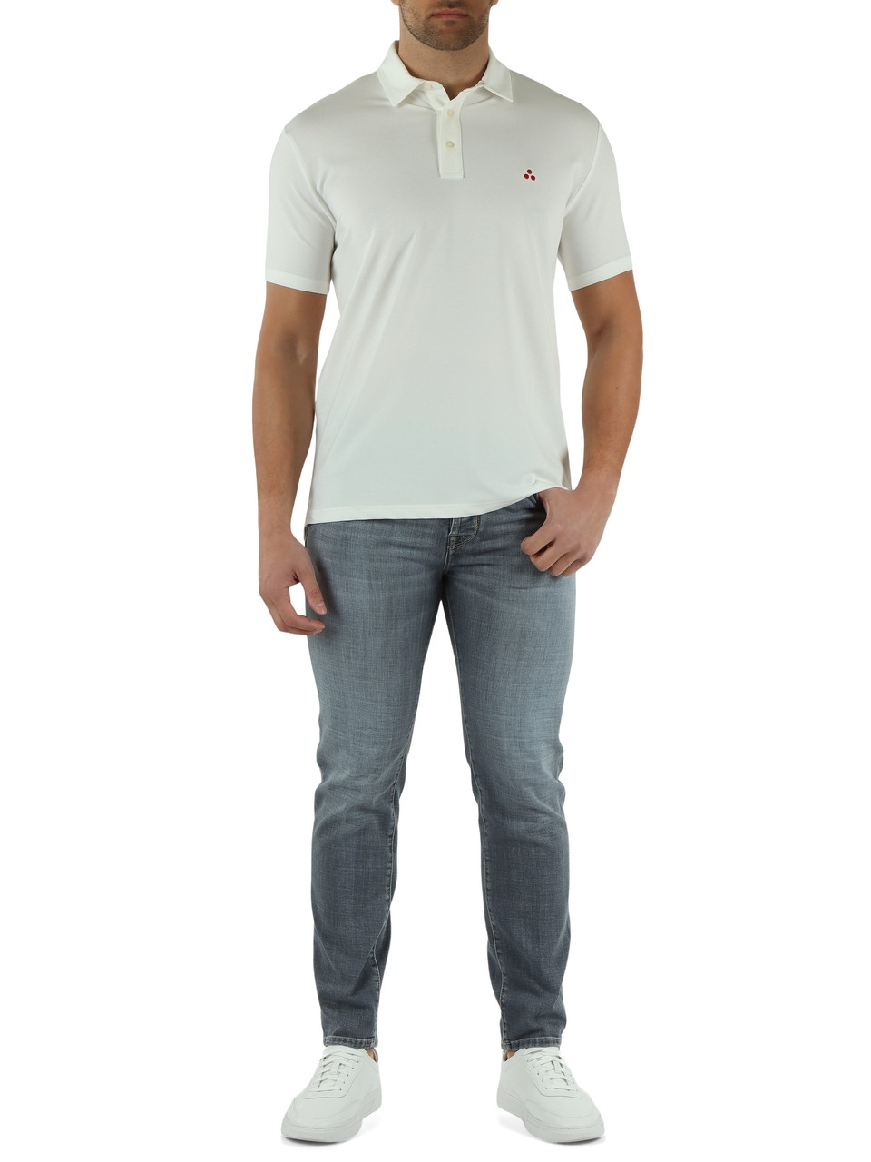 OFF WHITE | Polo in misto cotone e seta MEZZOLA 02