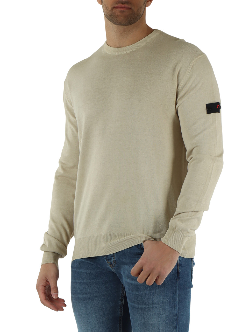 BEIGE | Maglia girocollo in cotone RACE FRS 02
