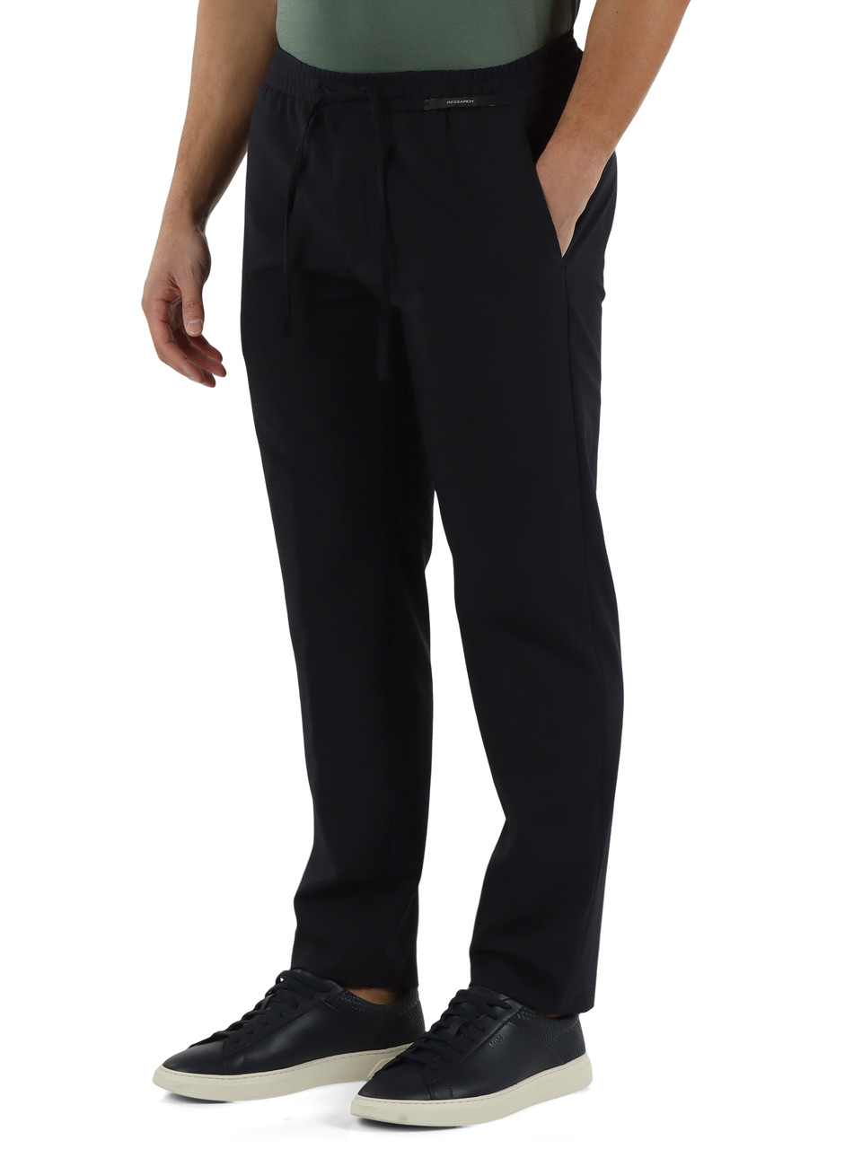 BLU SCURO | Pantalone MC-ADAM/3256 Research in tessuto seersucker