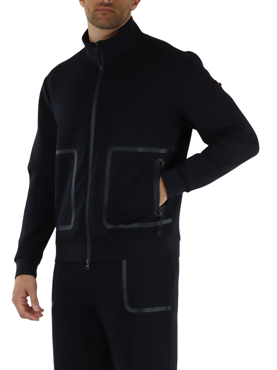 BLU SCURO | Felpa con zip in misto cotone SCOTT Transeasonal