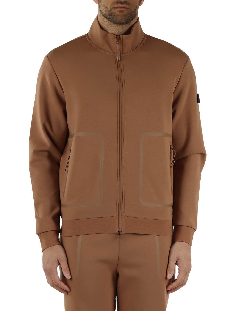 CAMMELLO | Felpa con zip in misto cotone SCOTT Transeasonal