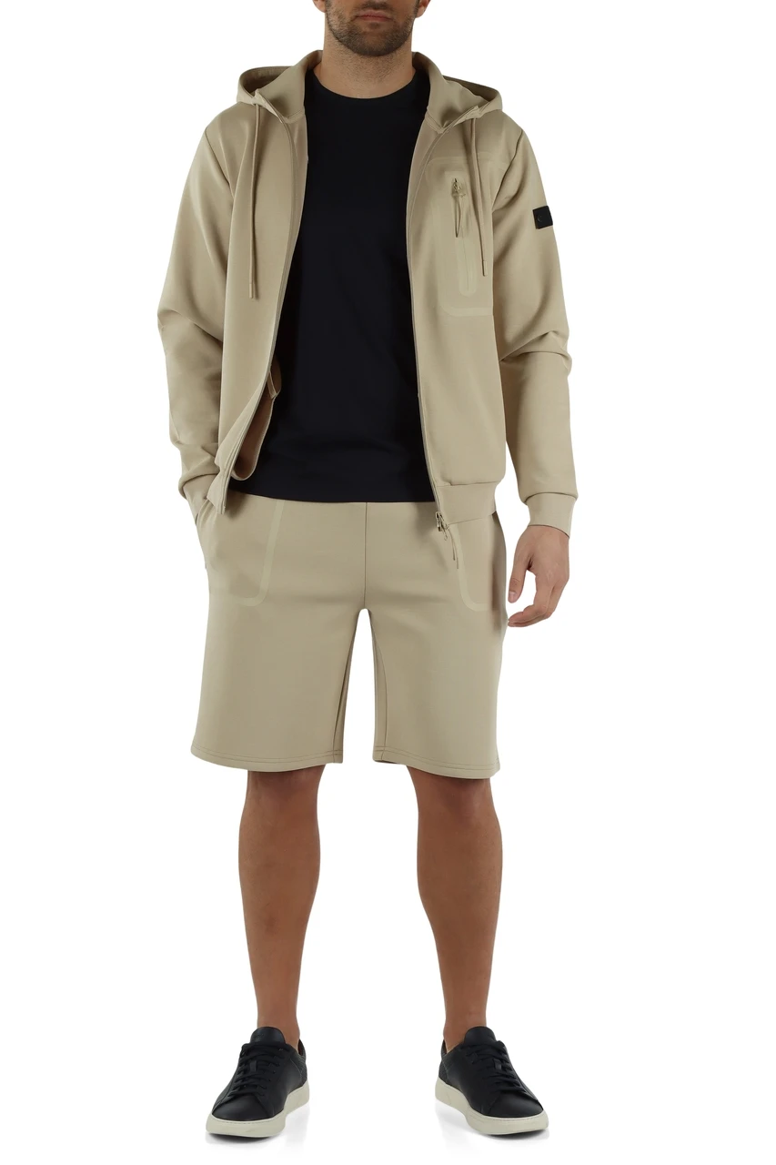 BEIGE | Felpa con cappuccio in misto cotone PARKER 03 Transeasonal