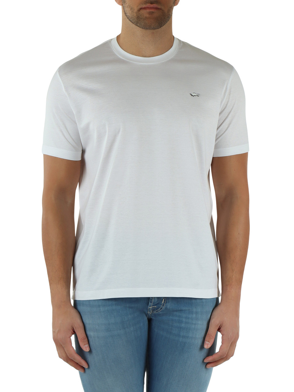 BIANCO | T-shirt in cotone con placca logo
