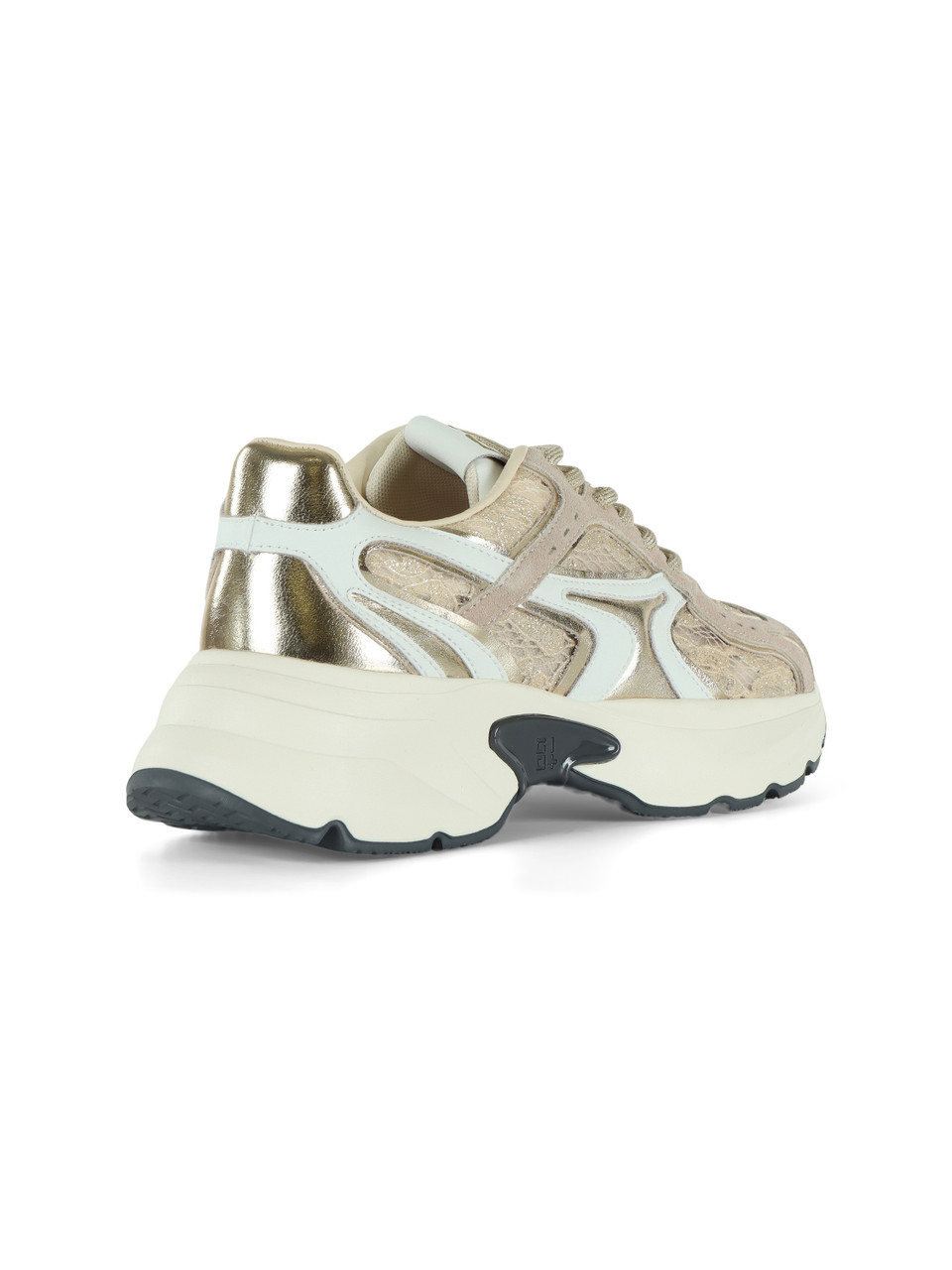 BEIGE | Sneakers DALIA 14 in pelle e pizzo lurex