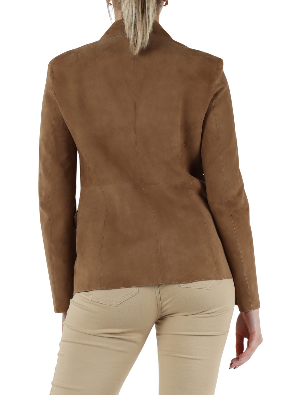 BEIGE | Giacca modello blazer in suede BEATRIZ