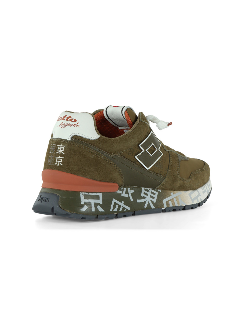 Militärgrün | LEGENDE: Sneakers aus Leder und Stoff TOKYO GINZA SHADED
