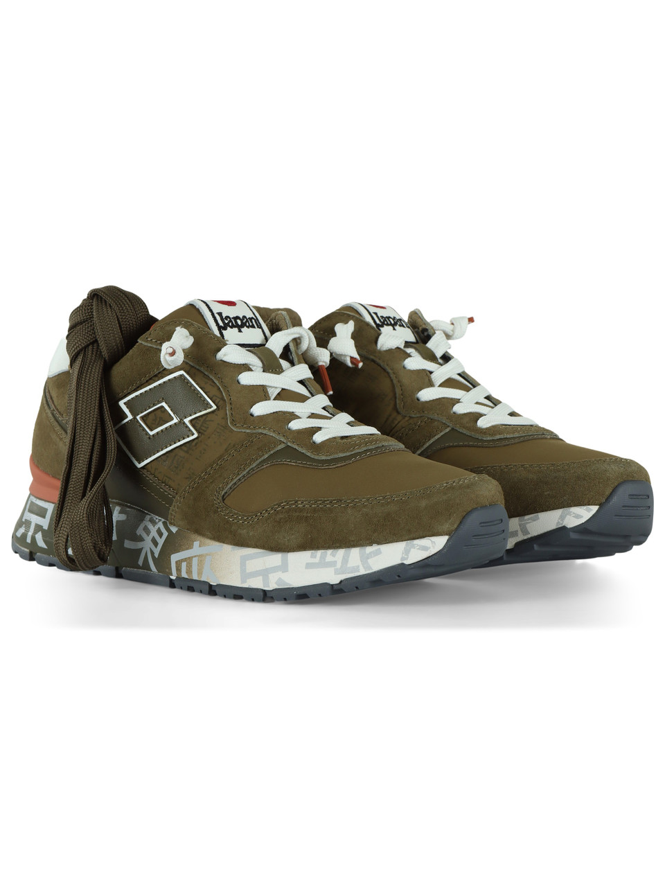 Militärgrün | LEGENDE: Sneakers aus Leder und Stoff TOKYO GINZA SHADED