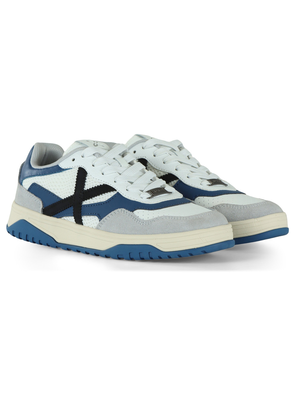 BIANCO/AZZURRO | Sneakers in pelle e mesh TENNEZ MAN 07