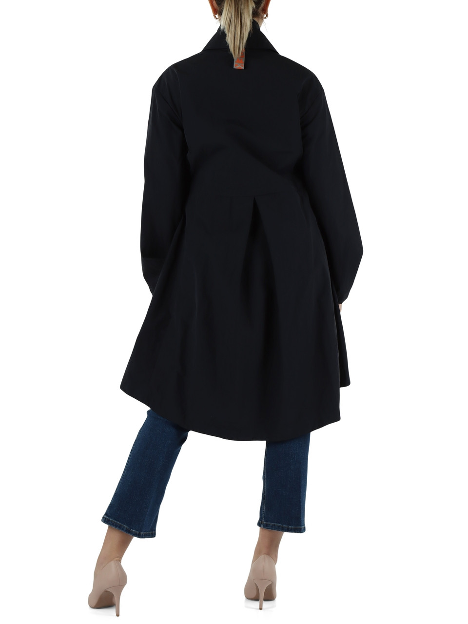 BLU SCURO | Giacca lunga svasata ALISMA Caution