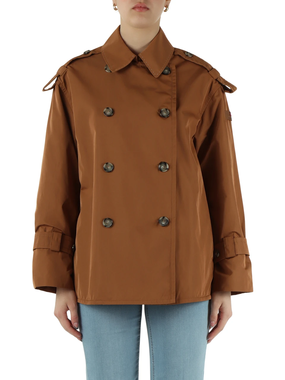 MARRONE CHIARO | Giacca svasata POKERA TJT in micro twill tecnico