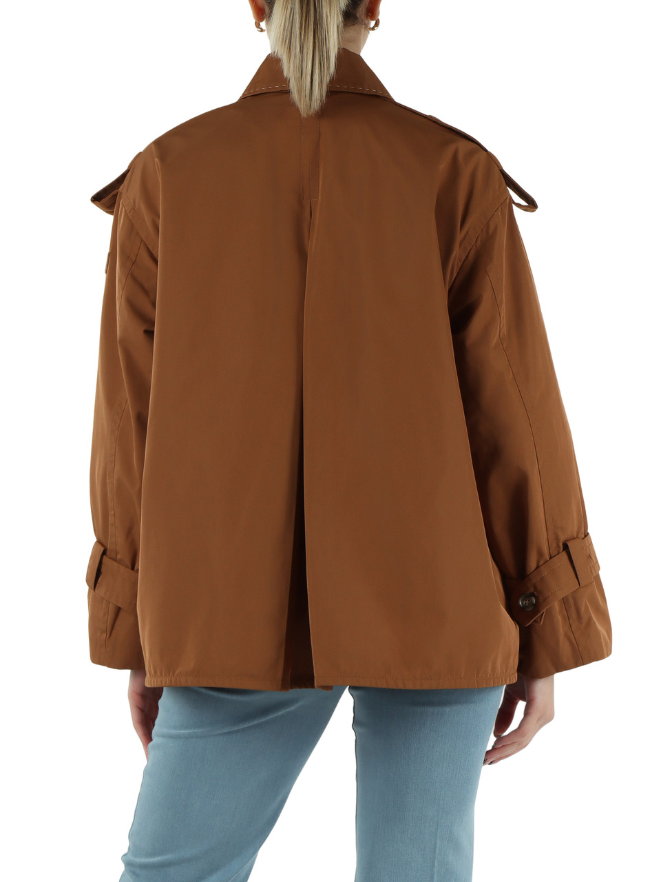 MARRONE CHIARO | Giacca svasata POKERA TJT in micro twill tecnico