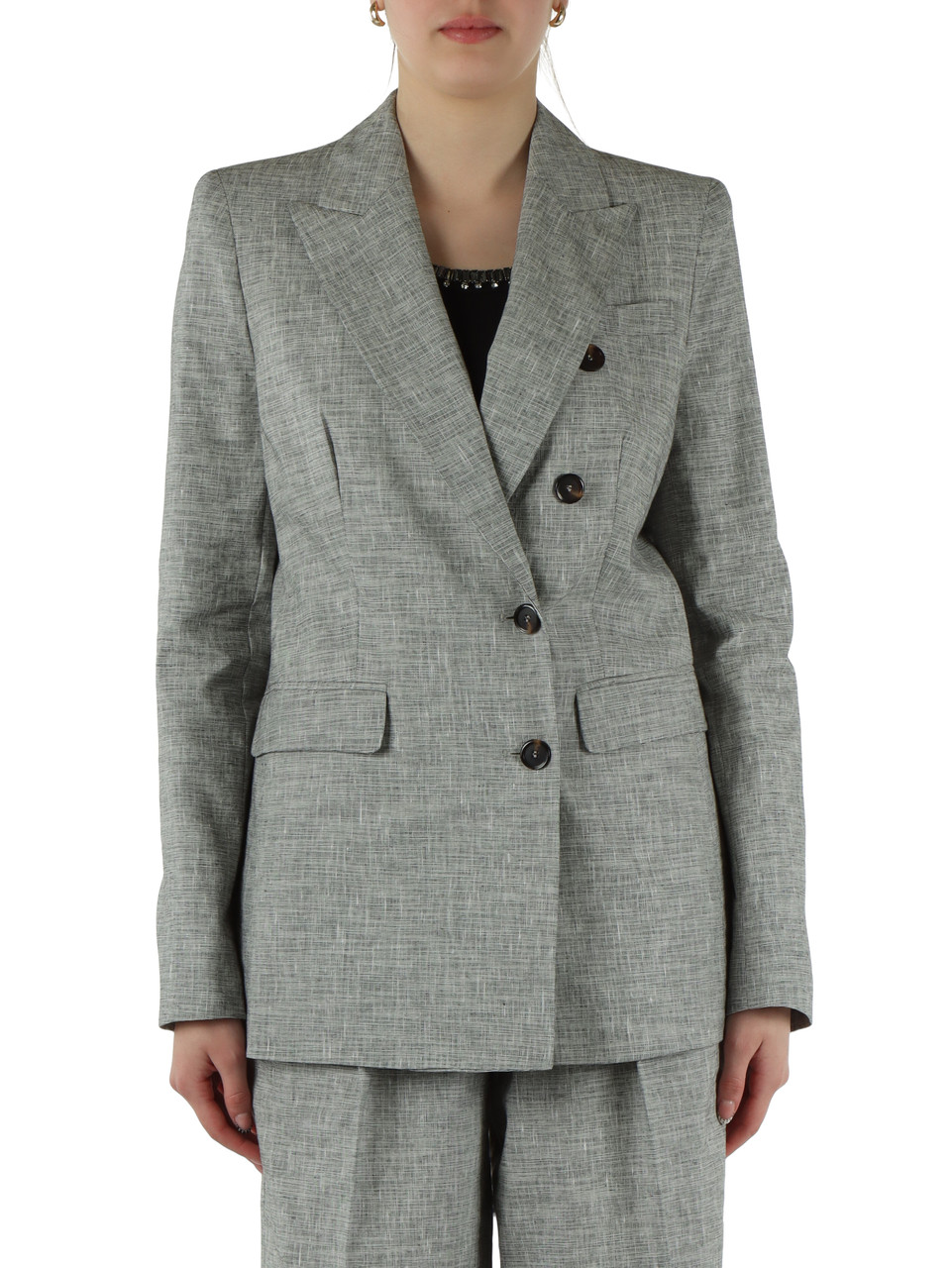 GRAU | AMALFI Jacke aus Leinen-Baumwoll-Mischung