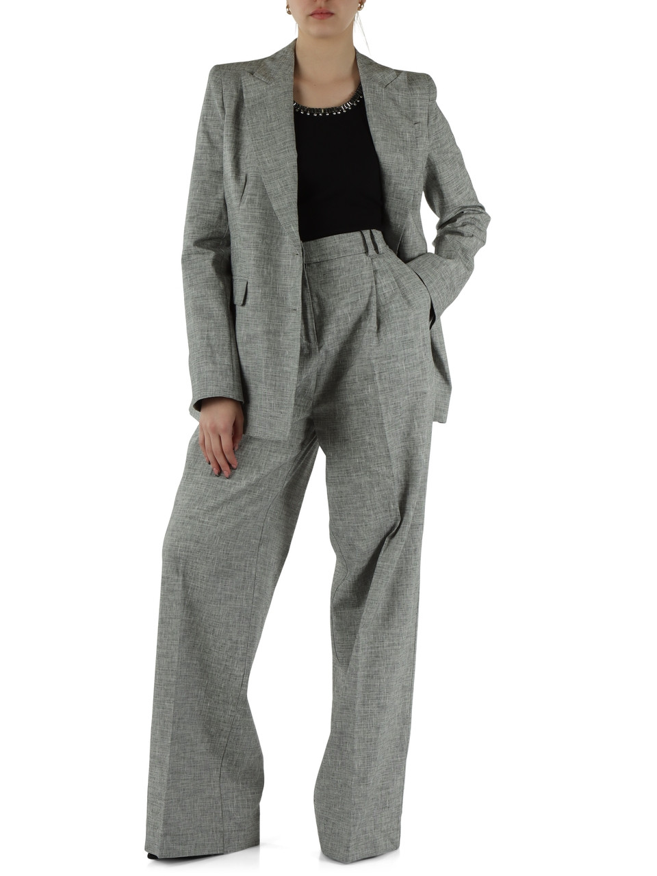 GRAU | AMALFI Jacke aus Leinen-Baumwoll-Mischung