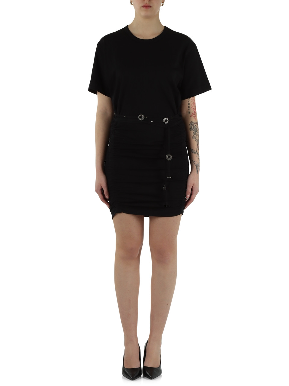 NERO | Abito corto drappeggiato ANGUILLARA