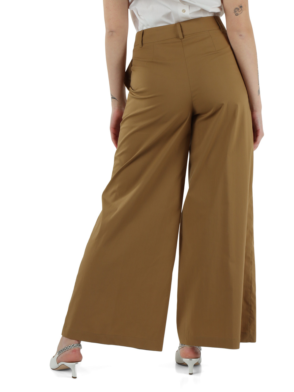 KAKI | Pantalone gamba larga in misto cotone
