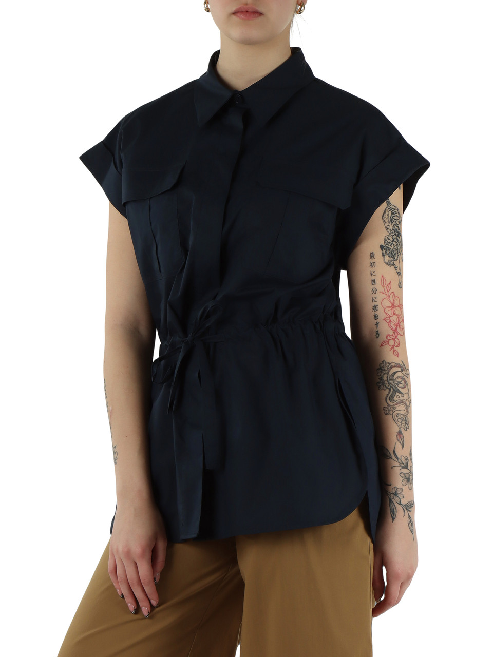 BLU | Giacca camicia manica corta in cotone