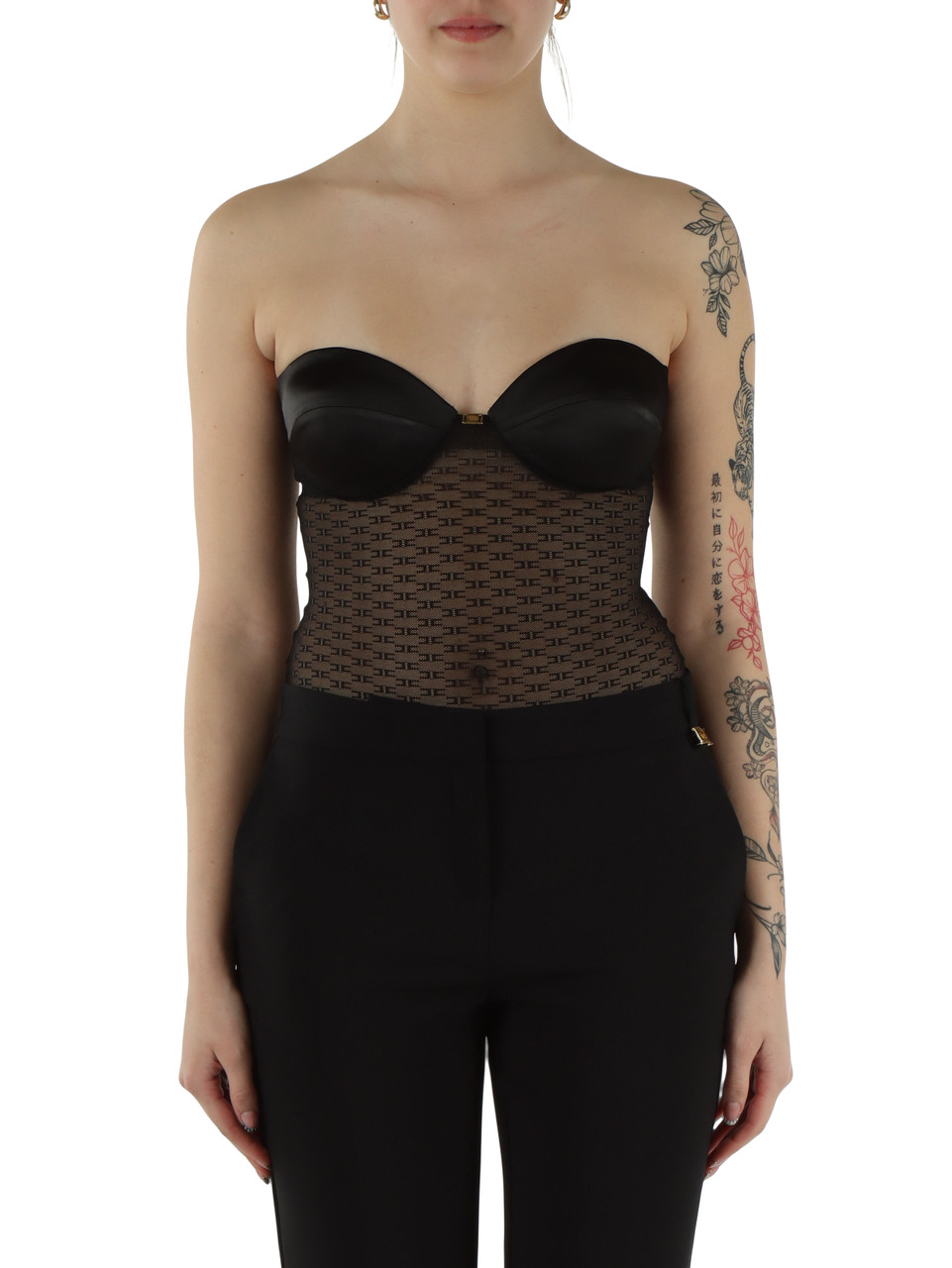 NERO | Body in tulle logato