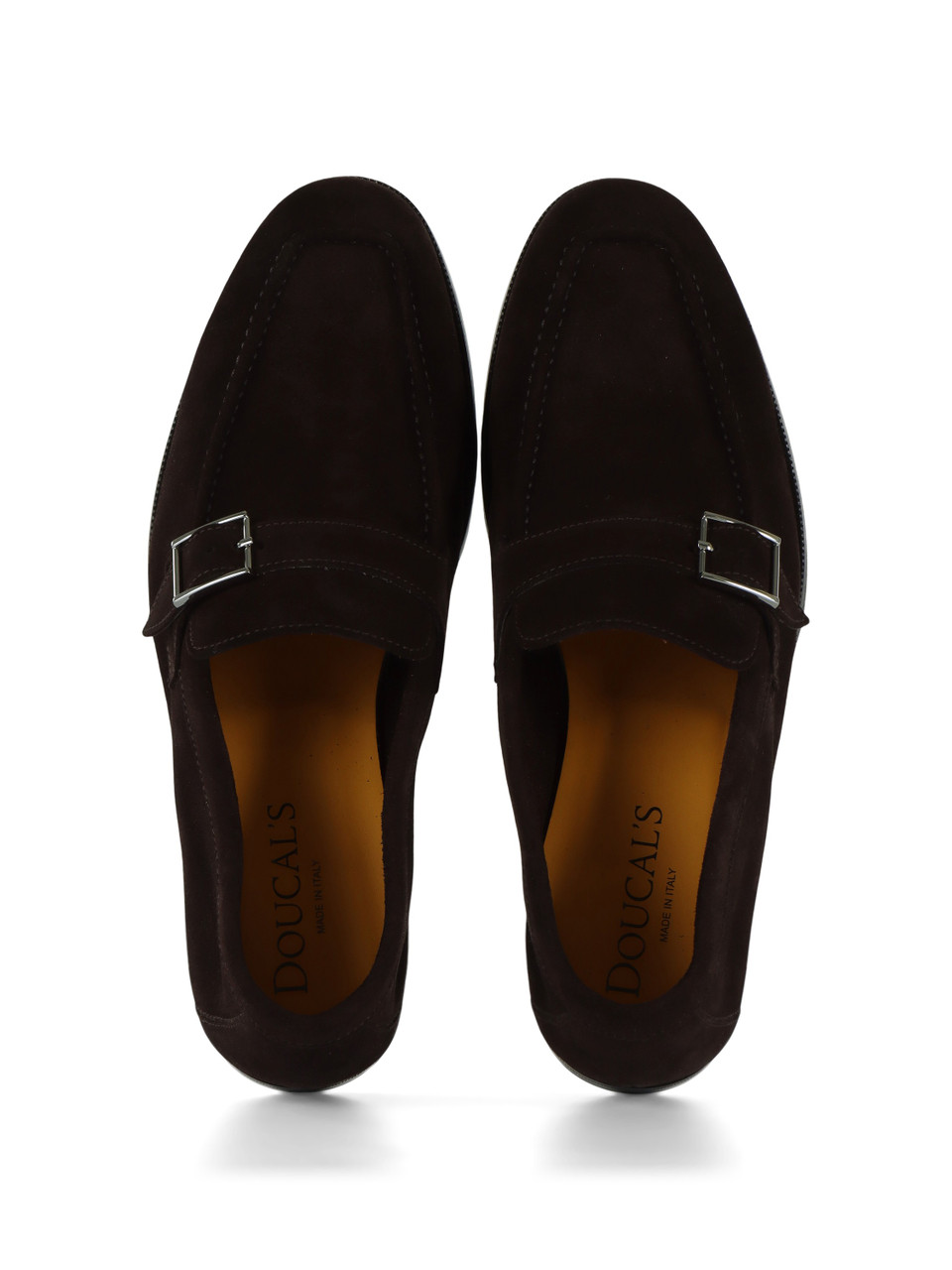 MARRONE | Mocassini in suede con fibbia
