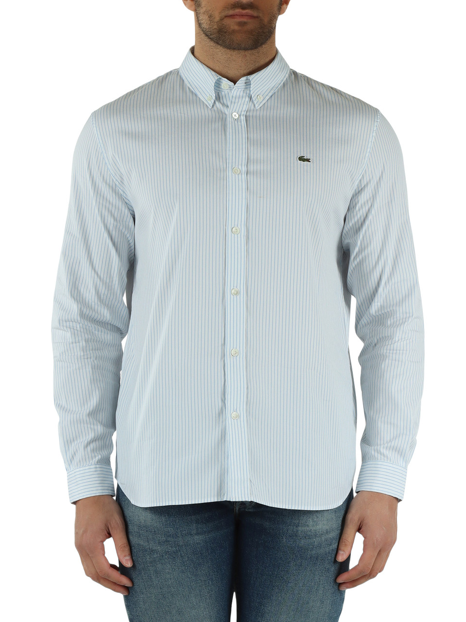 BIANCO | Camicia a righe regular fit in cotone