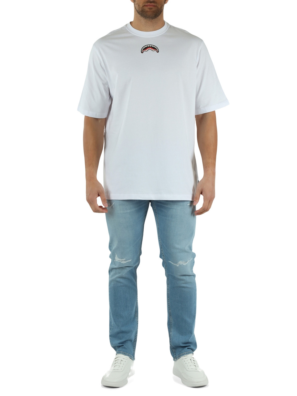 WEISS | Oversize T-Shirt aus Baumwolle CHARACTER INVASION