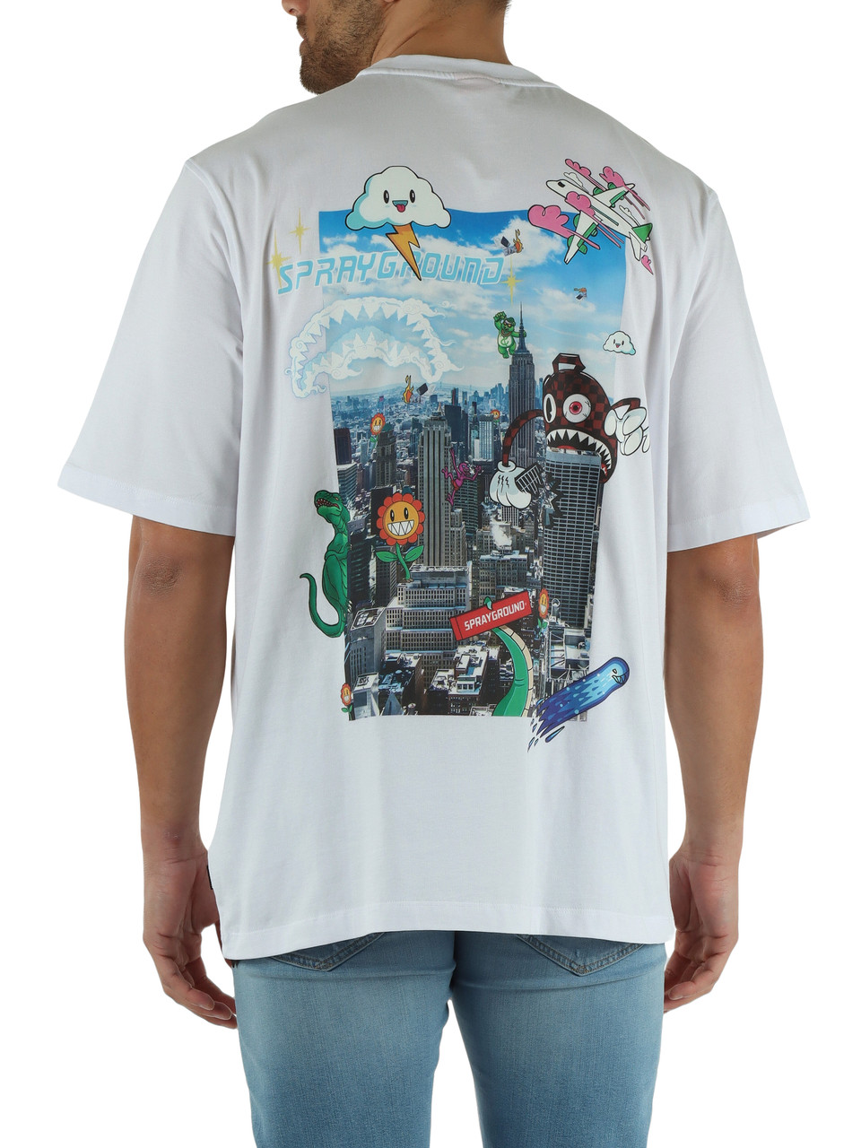 WEISS | Oversize T-Shirt aus Baumwolle CHARACTER INVASION