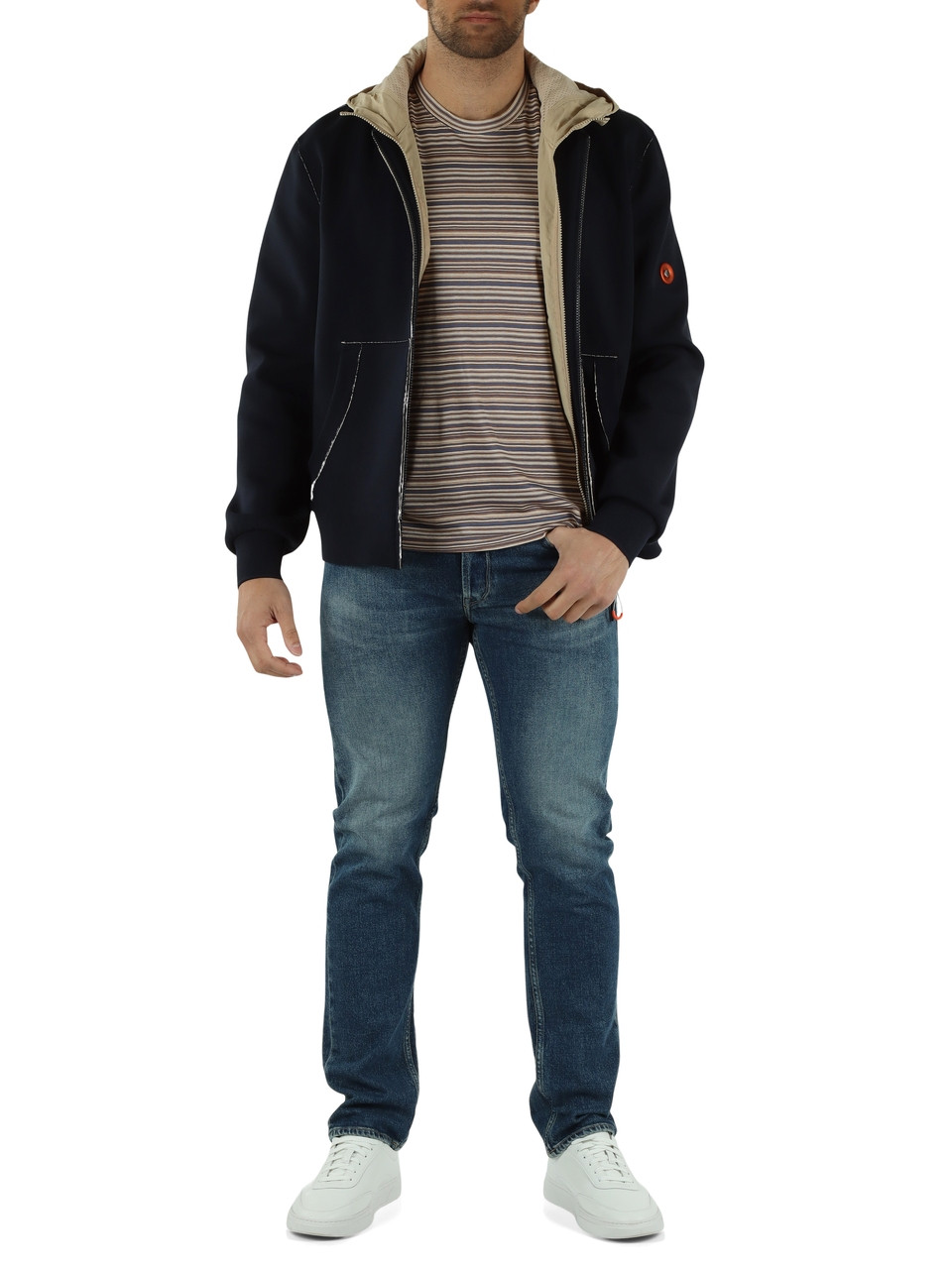 Dunkelblau | Leichte Jacke im Sweatshirt-Stil KEEI BMAT Caution