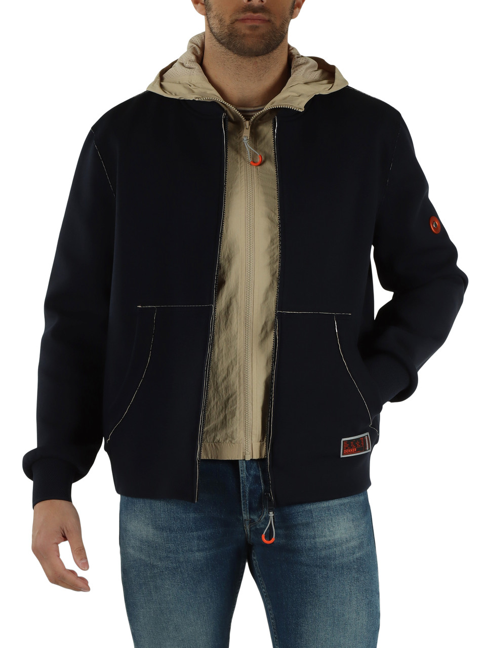 Dunkelblau | Leichte Jacke im Sweatshirt-Stil KEEI BMAT Caution
