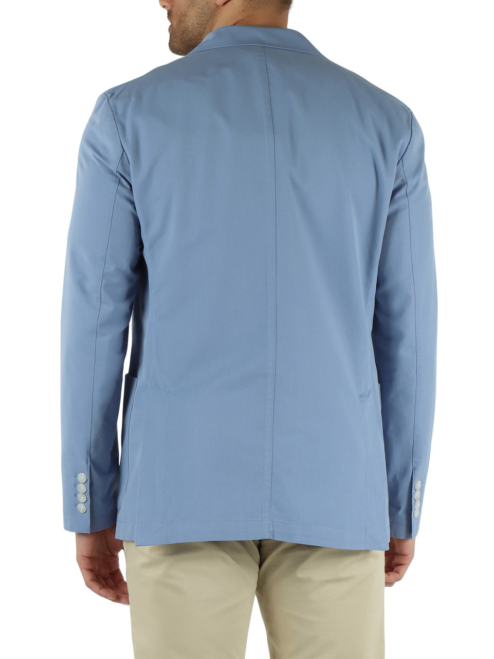 AZURBLAU | Einreihiger ALAN-Blazer aus Baumwolle und Tencel