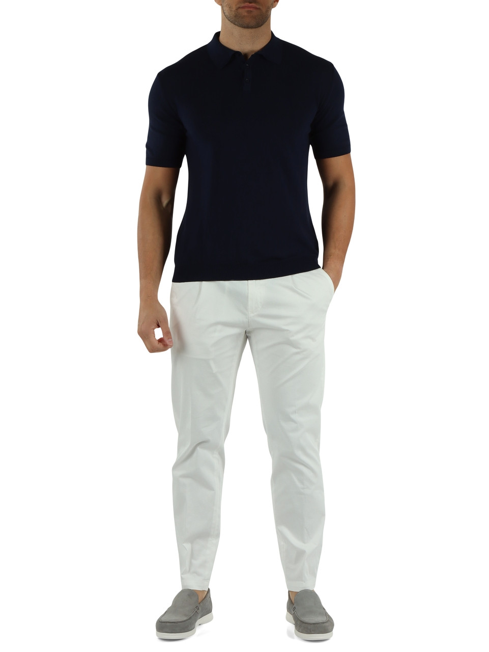 Dunkelblau | Polo aus Baumwolljersey FIVE26