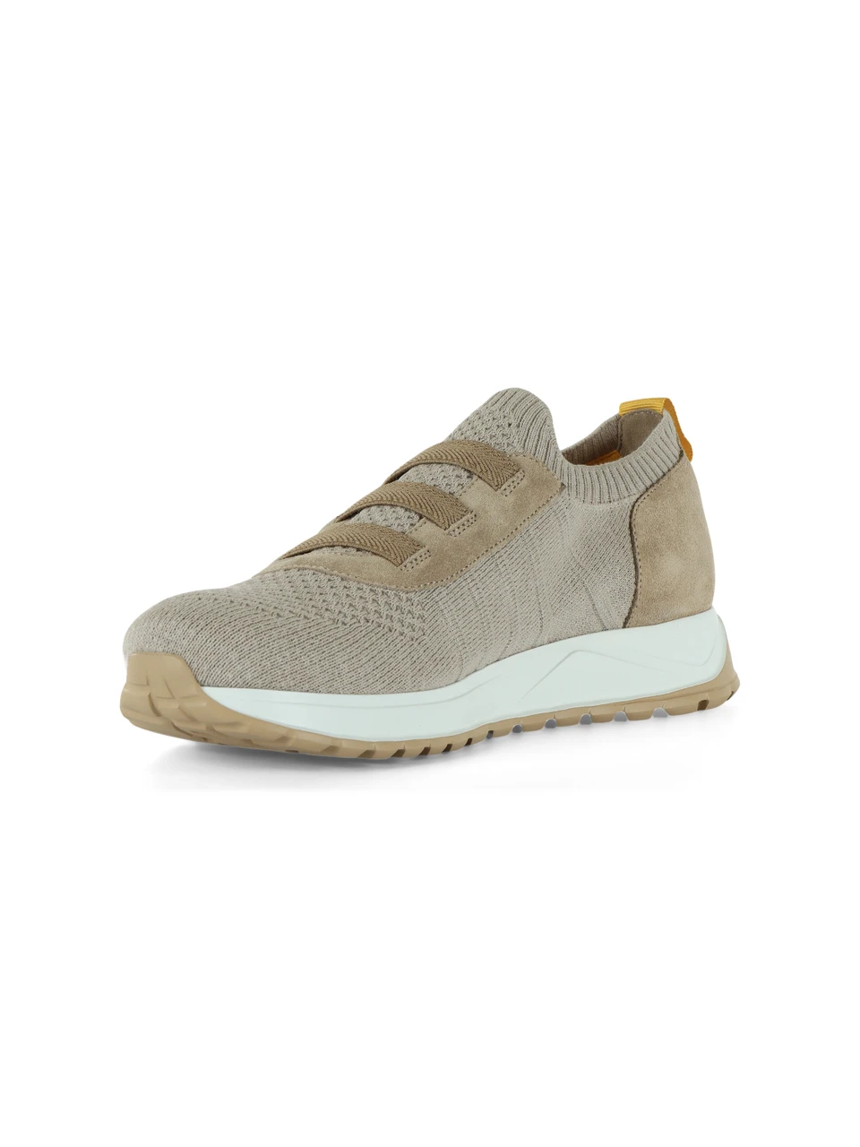 BEIGE | Sneakers slip on in tessuto e suede