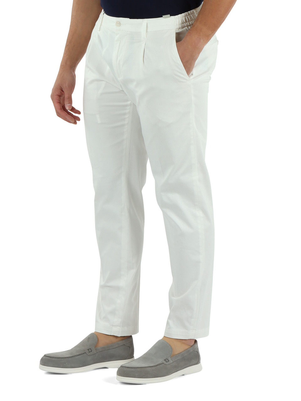 OFF WHITE | Jogger Fit Hose BERLINO aus Stretch-Baumwolle